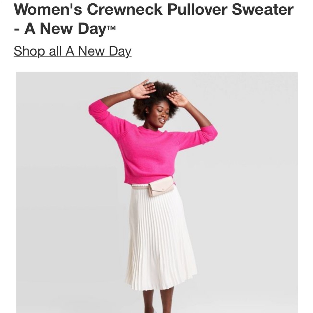 A New Day Pink Crewneck Pullover Sweater - Picture 4 of 11